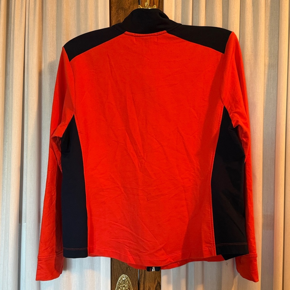 Lauren Ralph Lauren Active Orange Red Navy Blue Colorblock Zip Front Jacket - Picture 6 of 11